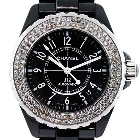 chanel j12 black ceramic watch replica|chanel j12 diamond bezel.